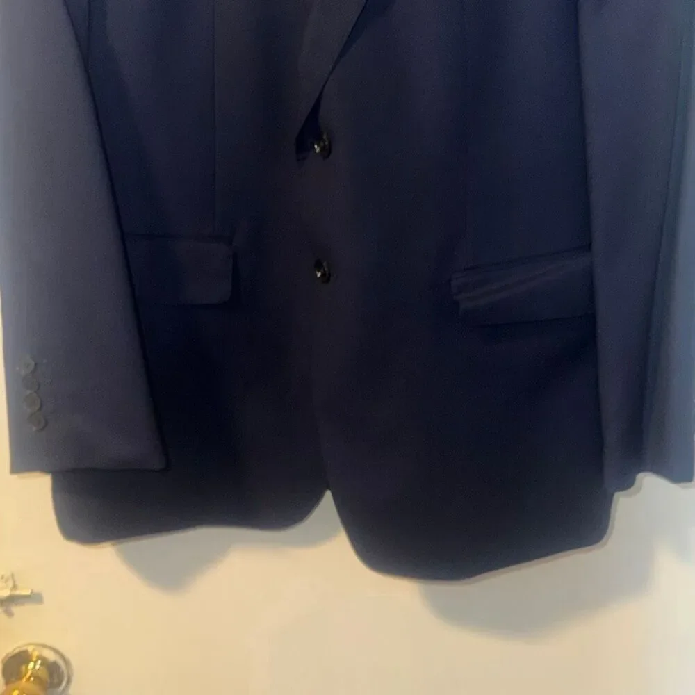 CHARLES TYRWHITT Navy Blue Wool Suit-42S 36x30
